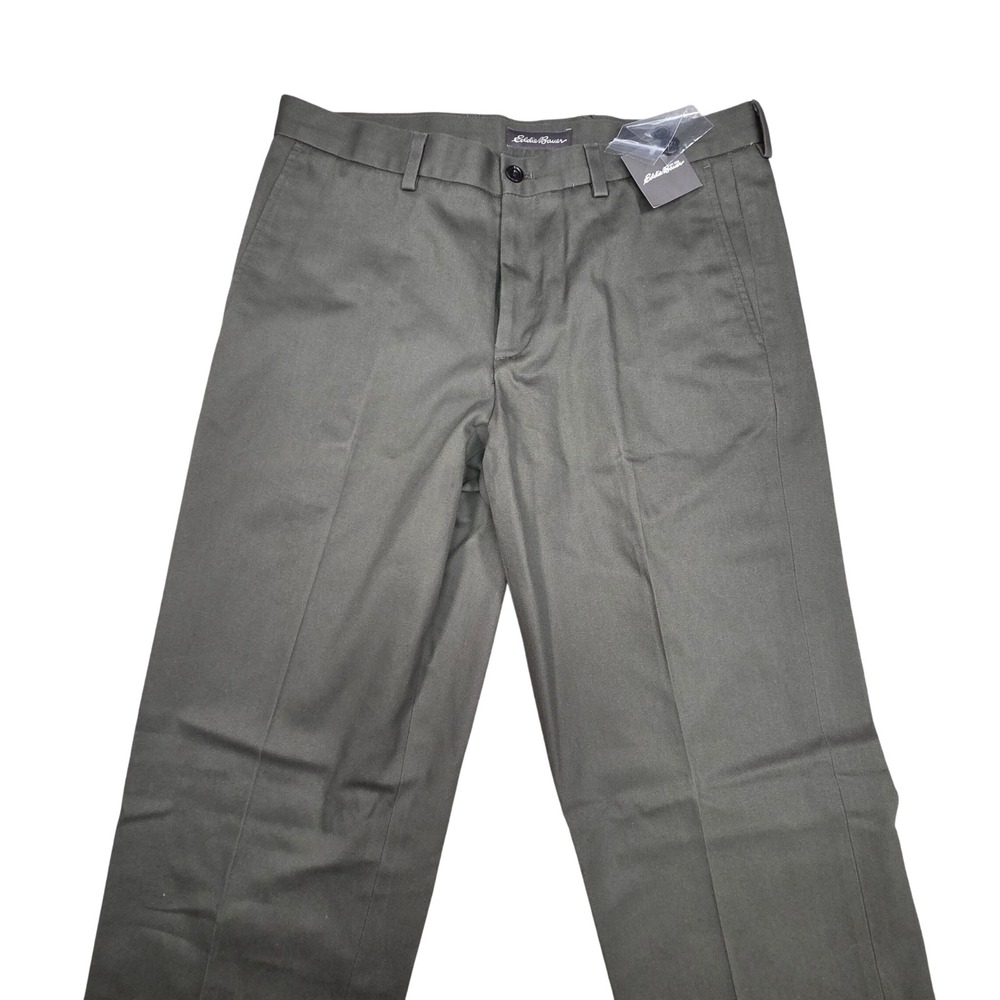 Eddie Bauer Mens Pants 35‎ x 40 UNHEMMED NWT Olive Green Cotton Chino Gorpcore